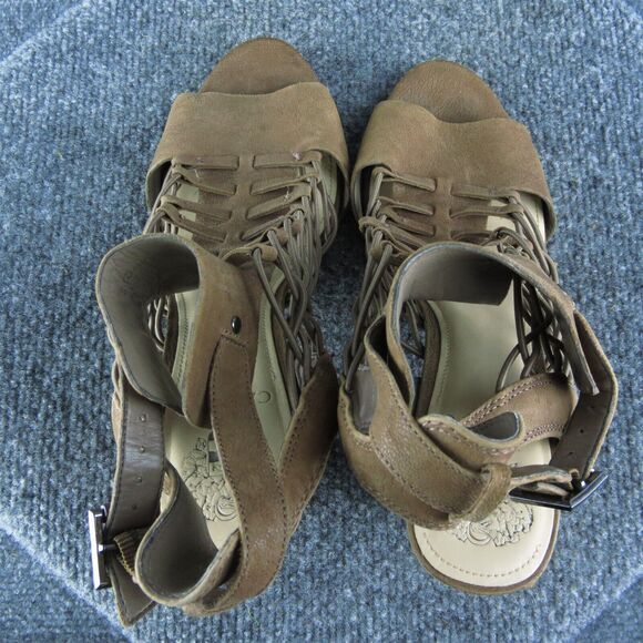 Vince Camuto‎ Evel Women Gladiator Sandal Shoes Size 9.5 Medium Brown Leather - Picture 6 of 10